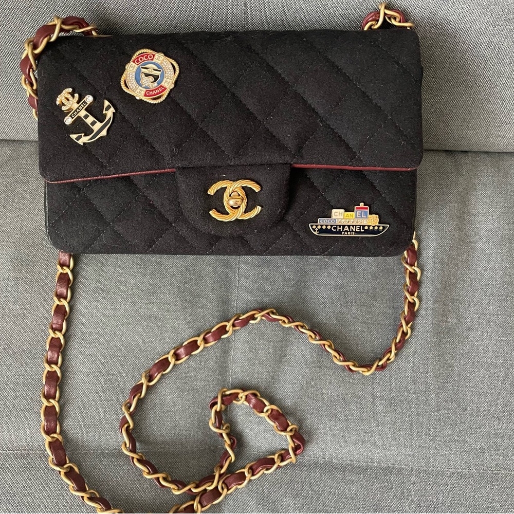 SOLD Chanel classic flap mini Paris-Hamburg limited edition